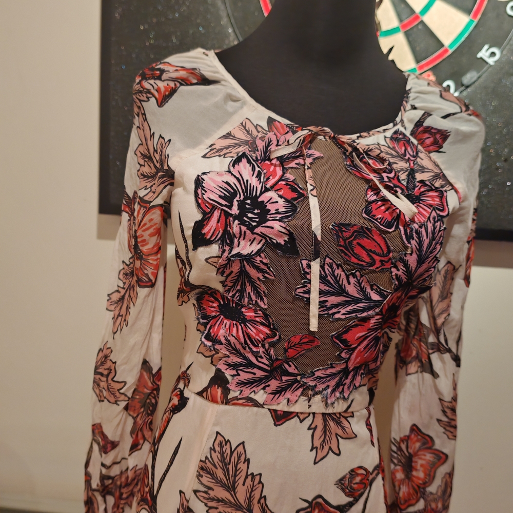 For Love and Lemons Sierra Silk Mini Dress Floral XS 011500 - Picture 13 of 16